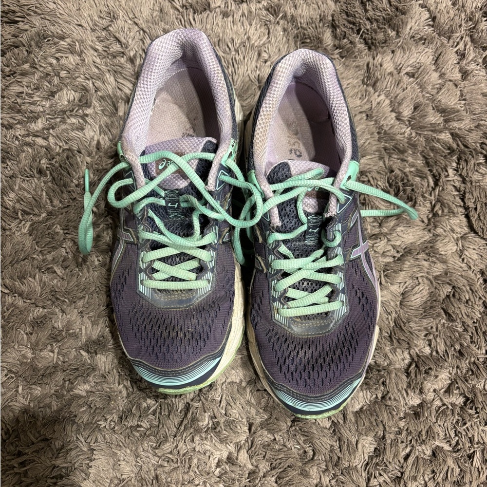 Asics Purple and Green Active Shoes